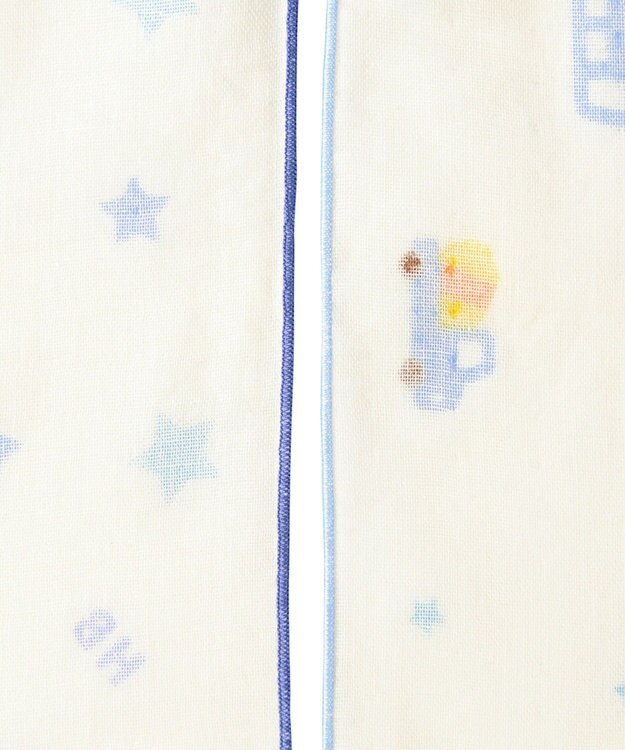 MIKI HOUSE HOT BISCUITS ガーゼタオル2枚組セット 白×ブルー