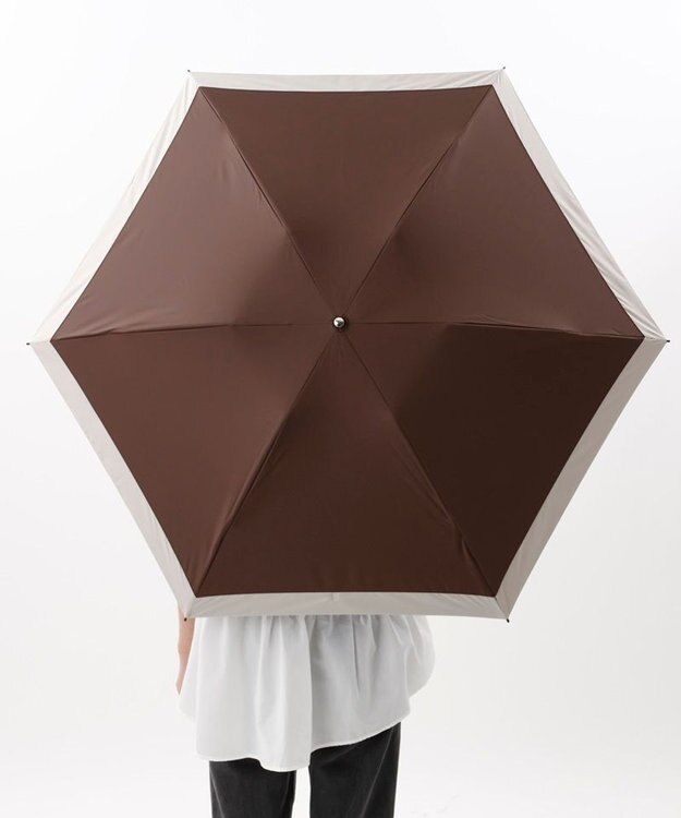 AURORA 【WEB限定】 バイカラー晴雨兼用傘（折りたたみ・クイックオープン） ブラウン