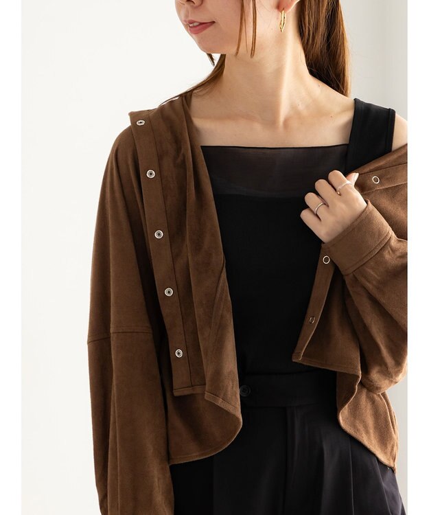 Te chichi シアー切替タンクトップ ブラック