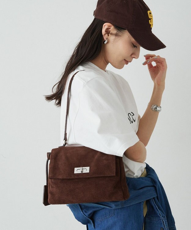 russet スエードフラップミニトートバッグ(CE-1722-WEB) D.Brown
