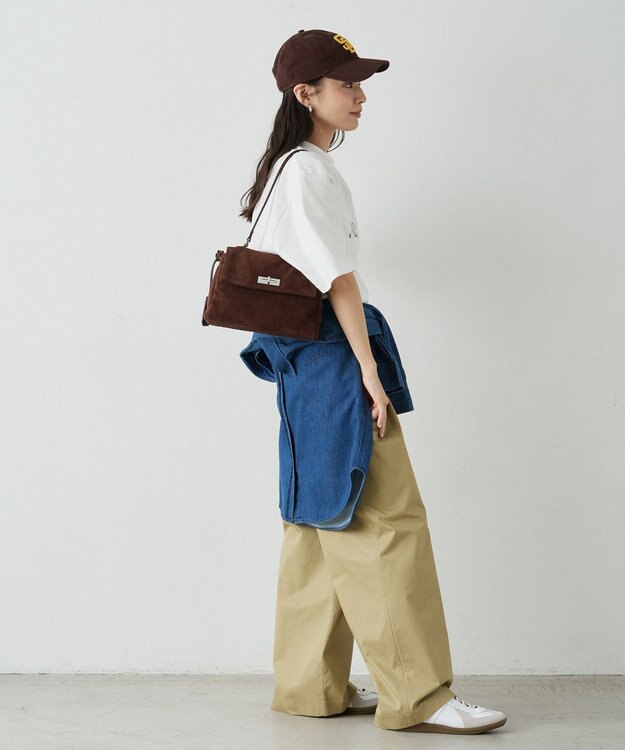 russet スエードフラップミニトートバッグ(CE-1722-WEB) D.Brown