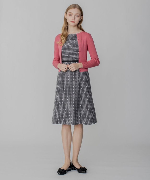 TOCCA 【洗える】SILK RIB CARDIGAN カーディガン ベリー系