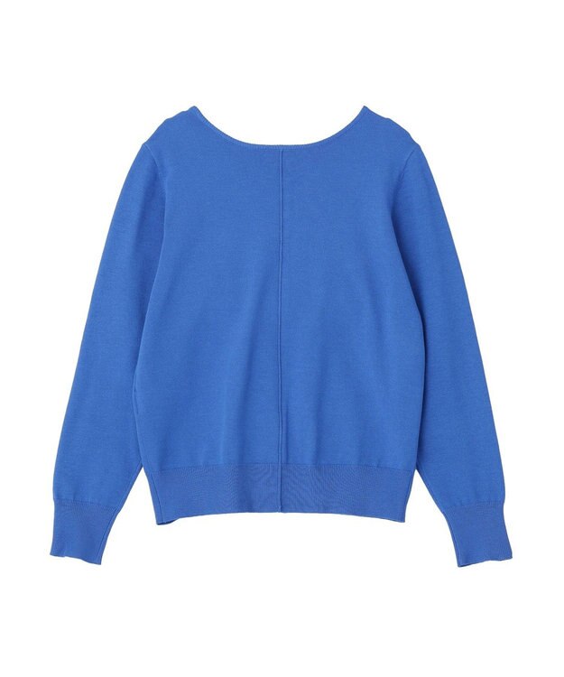 Green Parks パール調ボタン付き２ＷＡＹニットプルオーバー Blue