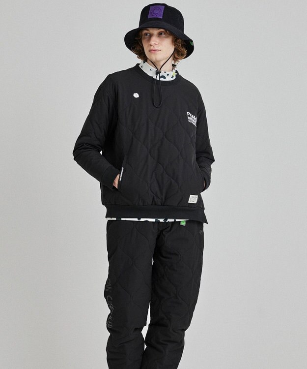 PW CIRCULUS 【MEN】ひょうたんキルティング中綿ブルゾン ブラック系