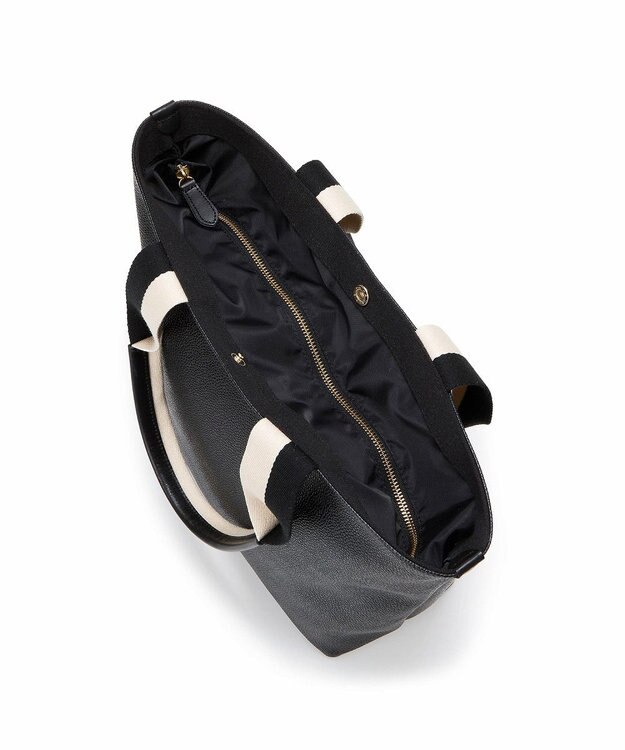 TOPKAPI 【Breath TOPKAPI】SCOTCH GRAIN スコッチグレイン プレーン 2トーンテープ ロングハンドル トートバッグ L ブラック