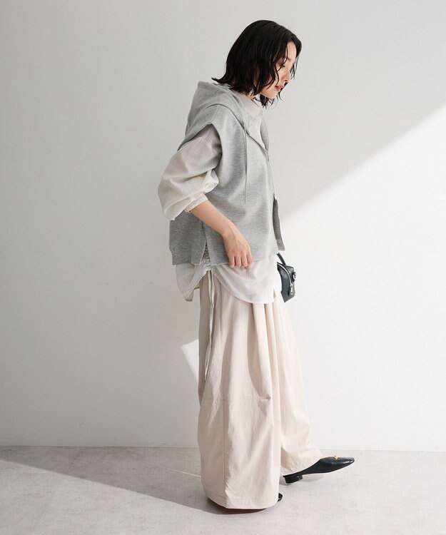 Green Parks フード付ベスト Gray Mixture