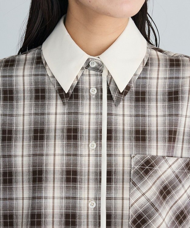 CRAFT STANDARD BOUTIQUE レイヤードライクチェックシャツ Brown