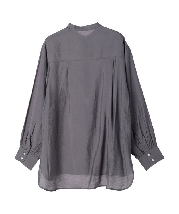 Green Parks バンドカラーシアーシャツ Charcoal Gray