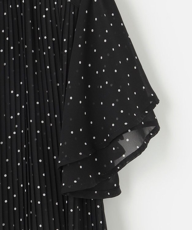 Feroux 【2WAY】シフォンジョーゼットプリーツ ブラウス ブラック系1