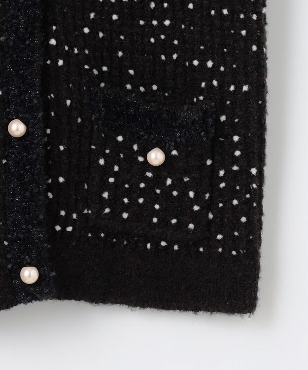 組曲 L 【WEB限定】スノーネップツイード ニットジャケット ブラック系