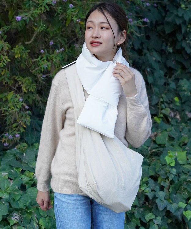 F/ACSION 【ユニセックス/防水・保温・撥水・透湿/洗える】KOMOKAKE　ダウンマフラー OFFWHITE