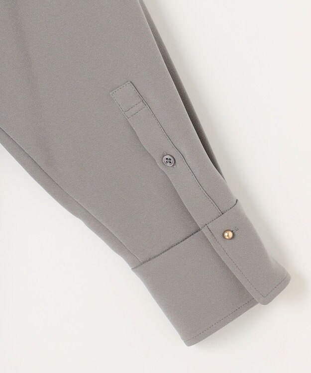 自由区 【洗える】ハイツイストシャツ ブラウス グレー