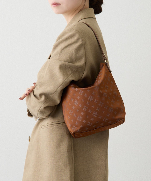 russet ナイロンジャガード2WAYミニショルダーバッグ(CE-1627) Camel/Gray