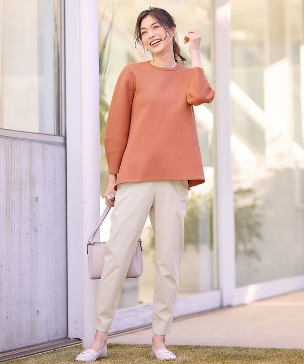 ANY ミラノリブチュニック丈ニット コーラル