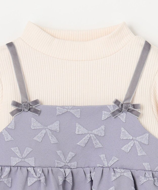 ANY KIDS 総柄リボンドッキングチュニック サックスブルー