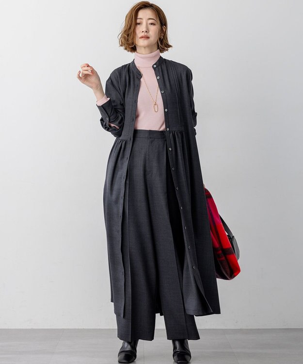 23区 L 【洗える】TWビエラ ブザム ワンピース グレー系