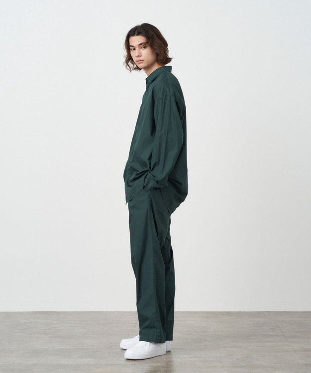 ATON COTTON LAWN | オーバーサイズシャツ - UNISEX GREEN