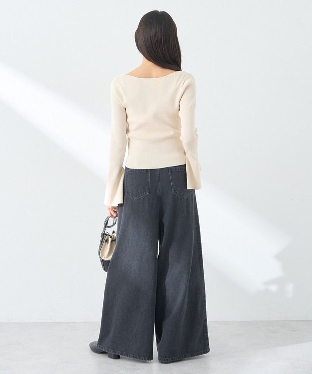 earth music&ecology リブニットカーディガン Ivory