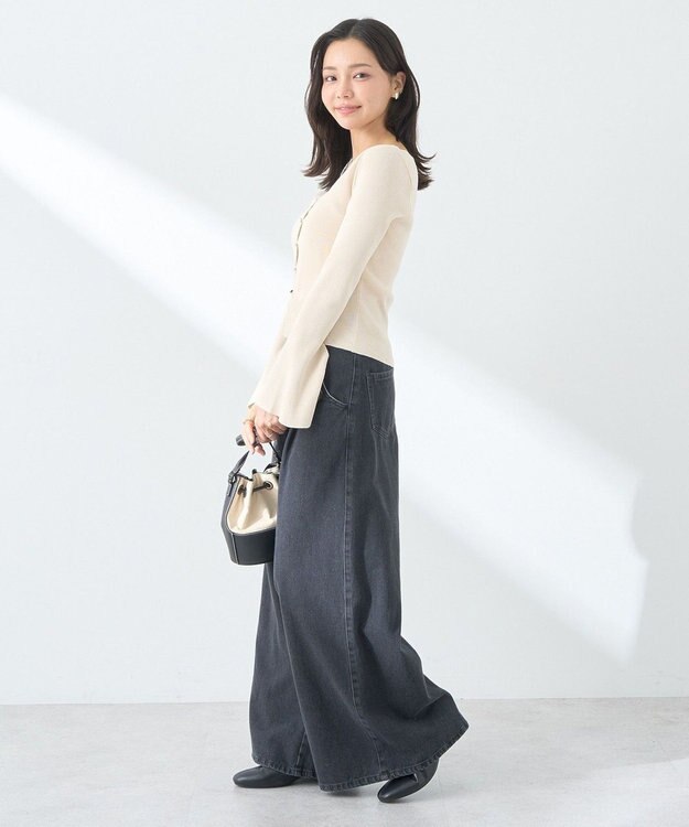 earth music&ecology リブニットカーディガン Ivory