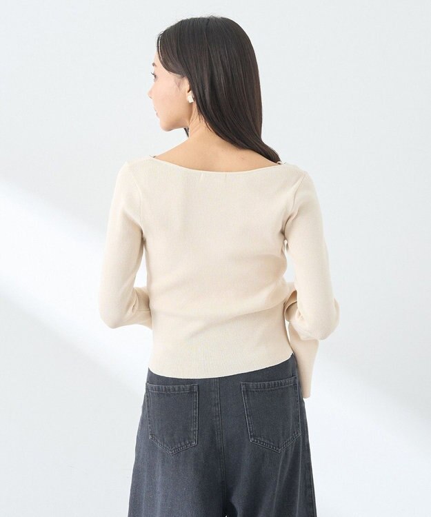 earth music&ecology リブニットカーディガン Ivory