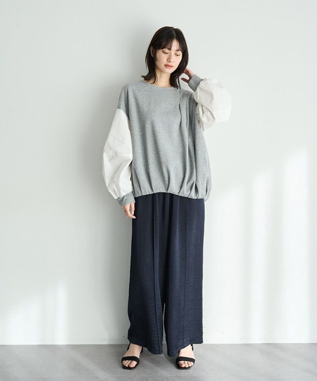 YECCA VECCA アシメバルーンプルオーバー Gray