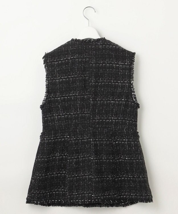 Feroux 【洗える】ラメツイード ジレ ブラック系1