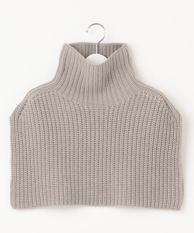 自由区 【洗える】ウールブレンドバルキー ネックウォーマー ライトグレー系