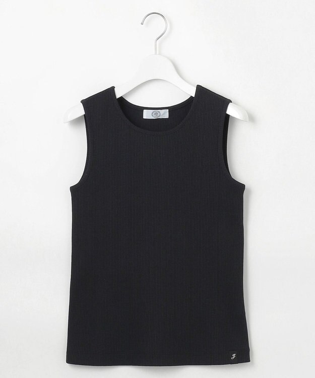 J.PRESS LADIES 【洗える】リブ ノースリーブ カットソー ブラック系