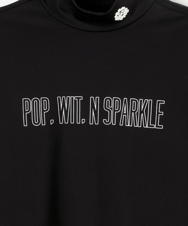 PW CIRCULUS 【吸水速乾 / UV遮蔽率99.9% UVカット / ストレッチ】【WOMEN】アニマルグラフィックロングスリーブモックT ゴルフウェア レディース ブラック系