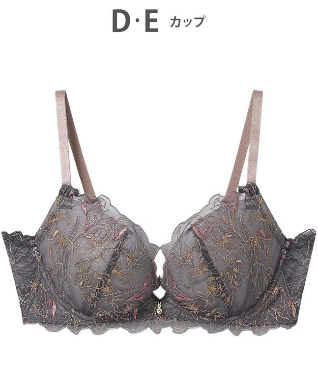 AMPHI ブラジャー グラマラス&リッチな谷間をメイク Gカップまで対応 【Glama-Rich グラマリッチ 脇スッキリ・ライトタイプ】 大きいサイズ ブラ BYJ685 アンフィ／ワコール サンドベージュ