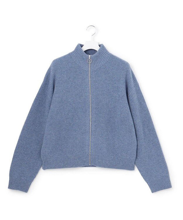 J.PRESS YORK STREET 【UNISEX】ウールカシミヤ ジップアップニット ダルブルー系