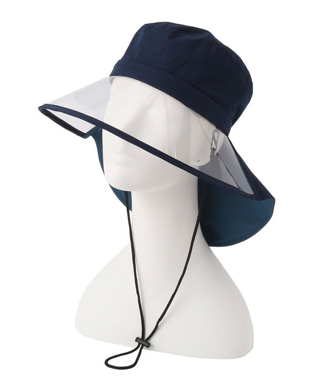 MOONBAT 【WEB限定】撥水サイクルハット 透明広つば/レインハット ネイビーブルー