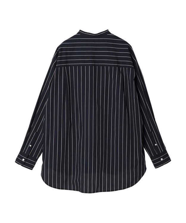 CRAFT STANDARD BOUTIQUE バンドカラーシャツ Stripe Navy