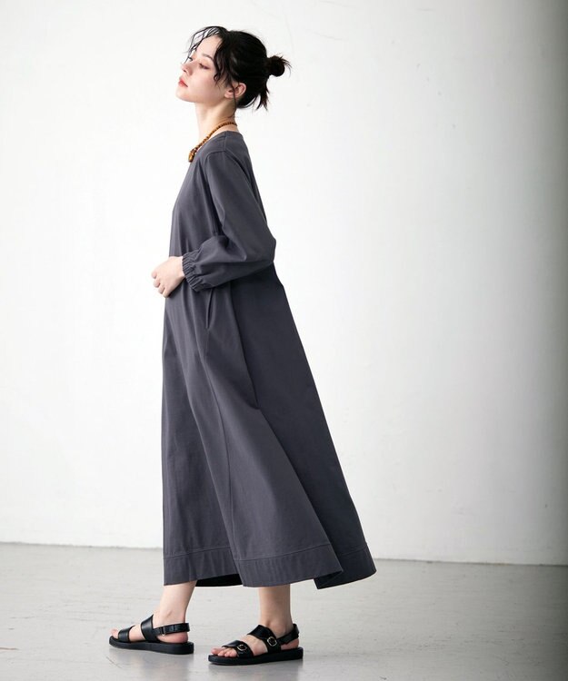 J.PRESS YORK STREET 【WOMEN】Aラインワンピース グレー系