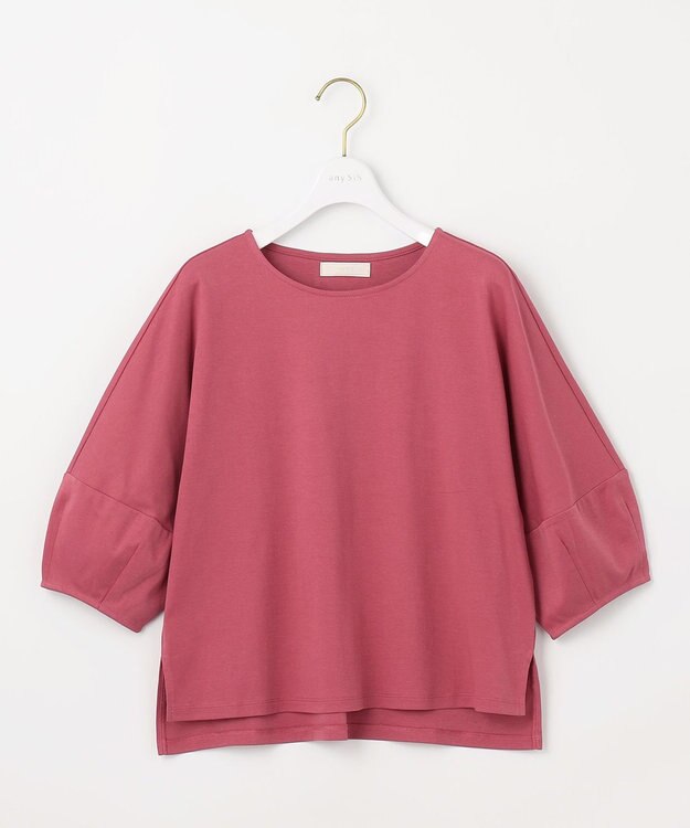 ANY SIS S 【撥水・汗ジミ防止・UVケア・洗える】スーピマスムース クロップド Tシャツ レッド