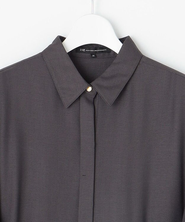 23区 【洗える】ウールシアービエラ ワンピース グレー系