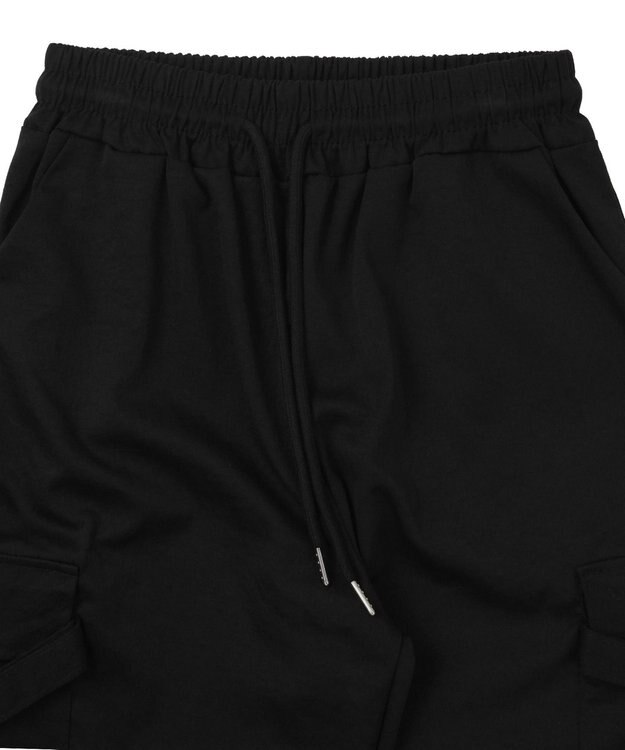 WEGO 【ウエストゴム】サイドベルトカーゴパンツ ブラック