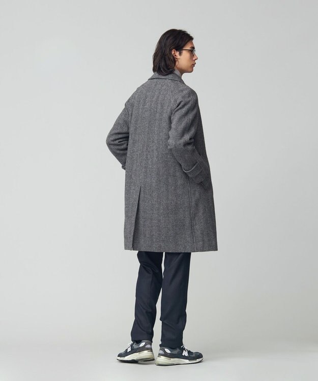 JAPAN TWEED with REAL SHETLAND】ヘリンボーン バルカラーコート / J