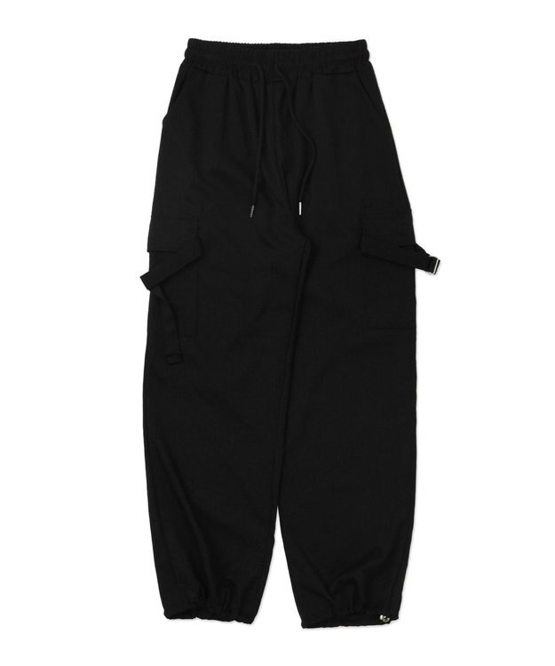 WEGO 【ウエストゴム】サイドベルトカーゴパンツ ブラック