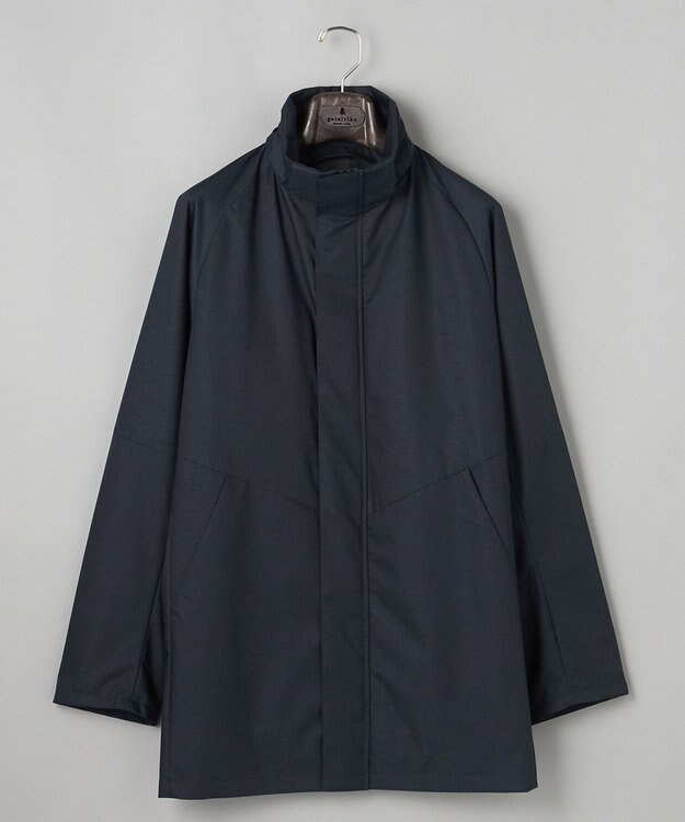 GOTAIRIKU 25年新作/3シーズン対応【仕事で着用可】メランジカルゼ フーデッドブルゾン_無地 ネイビー系