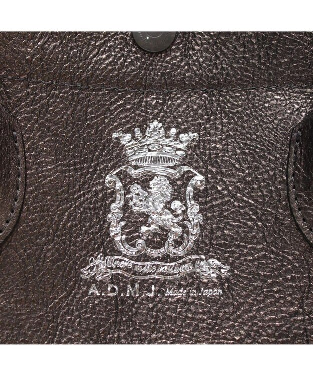 A.D.M.J. 【牛革】メタリックレザー/キューブトート21cm グラファイト