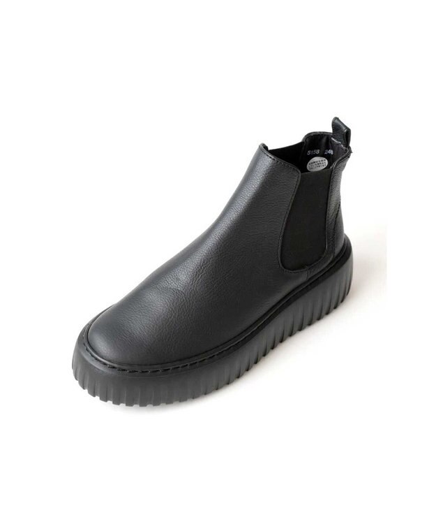Pointer 日本製 本革厚底サイドゴアブーツ ブラック