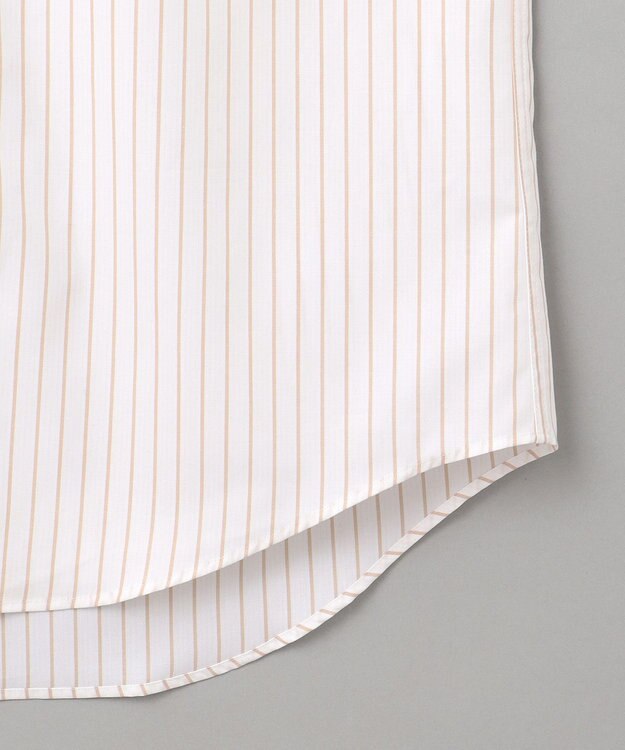 GOTAIRIKU 【形態安定】PREMIUMPLEATS_レギュラーカラー 通年ドレスシャツ（ボーダー） ダークブラウン系1