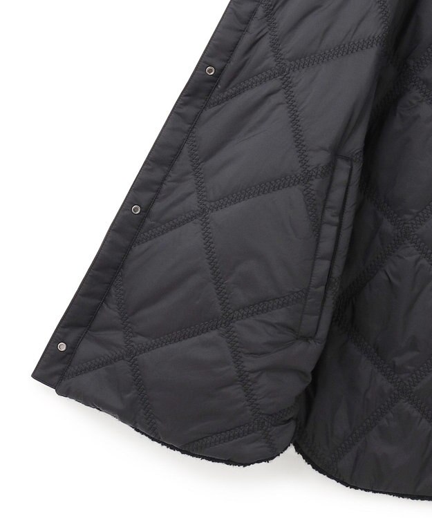 ICB 【リバーシブル着用可能】 ウールパイルキルト ミドル丈コート ブラック系