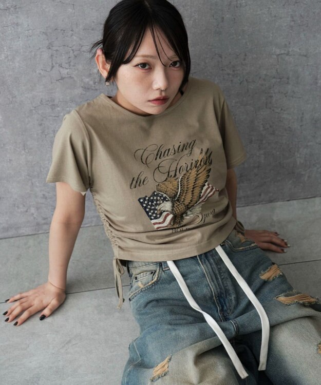 WEGO ヴィンテージライクドロストちびT ベージュ