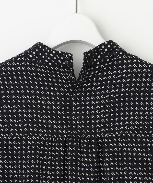 J.PRESS LADIES 【洗える】ポリエステルスエード変形ドットプリント ブラウス ネイビー系5