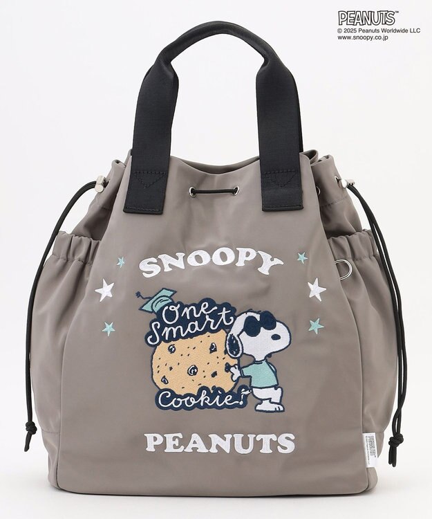 Y'SACCS SNOOPYデザイン 2way巾着トート(クッキー） グレー