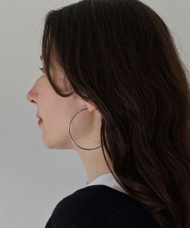 Phoebe 【金属アレルギー対応】ライトフープビッグピアス　シルバー/ステンレス/大振り シルバー