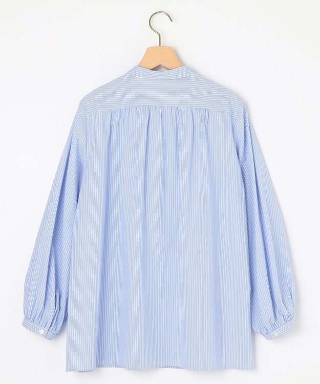 組曲 コンパクトシャーティング フリルブラウス スカイブルー系1