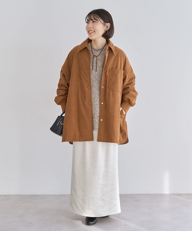 Green Parks ブークレＭＩＸニットチュニック Gray Beige